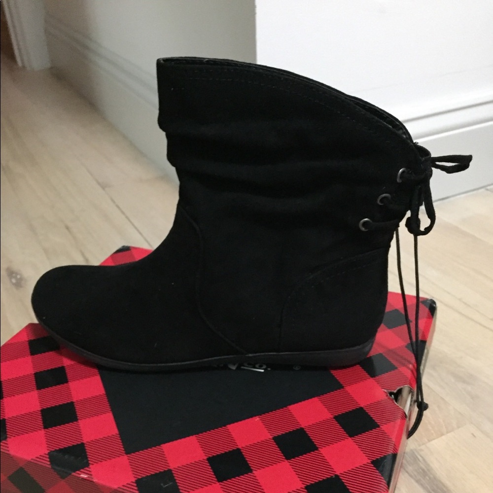 Black slip on scrunch ankle boot BRAND NEW/IN BOX